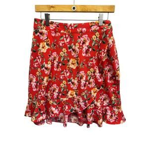 Y2K Soprano Ruffled Faux Wrap Women‎ Skirt Sheer L Spandex Coquette Beach Hawaii
